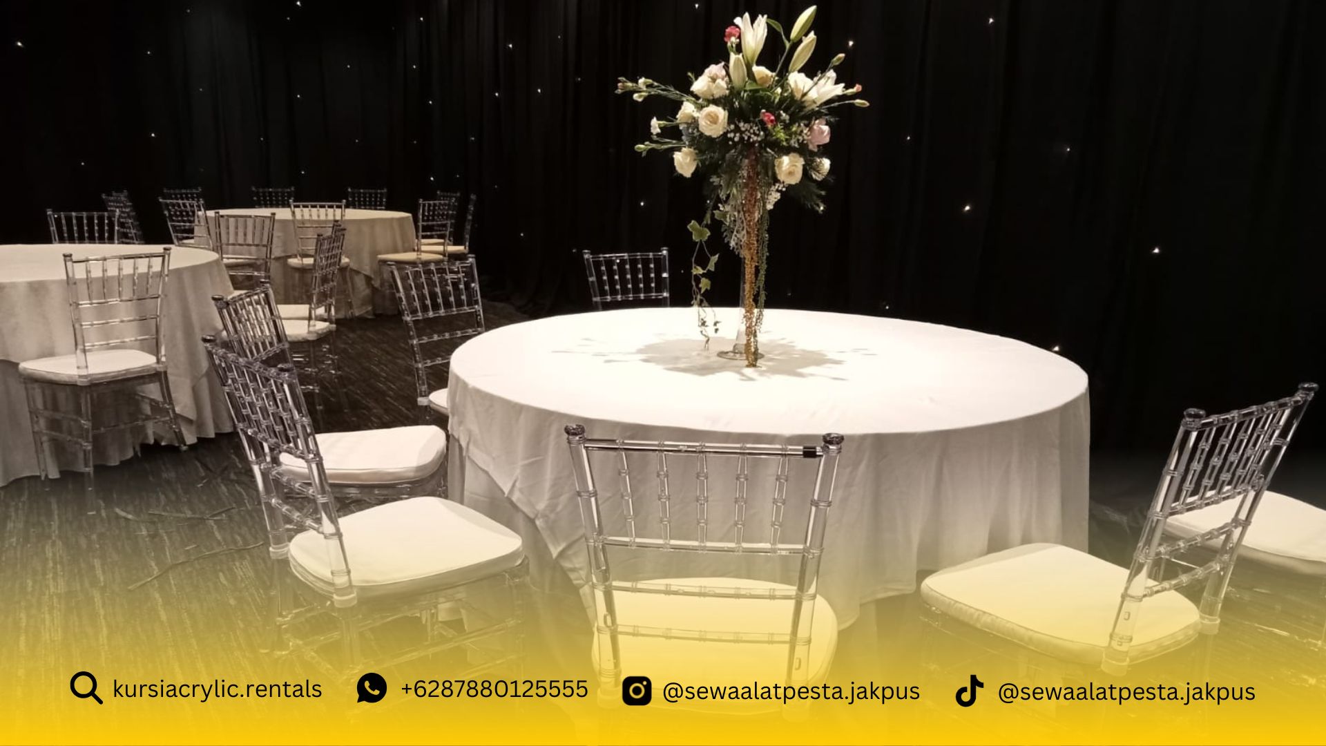 Sewa Kursi Tiffany Acrylic Kenari Senen Jakarta Pusat