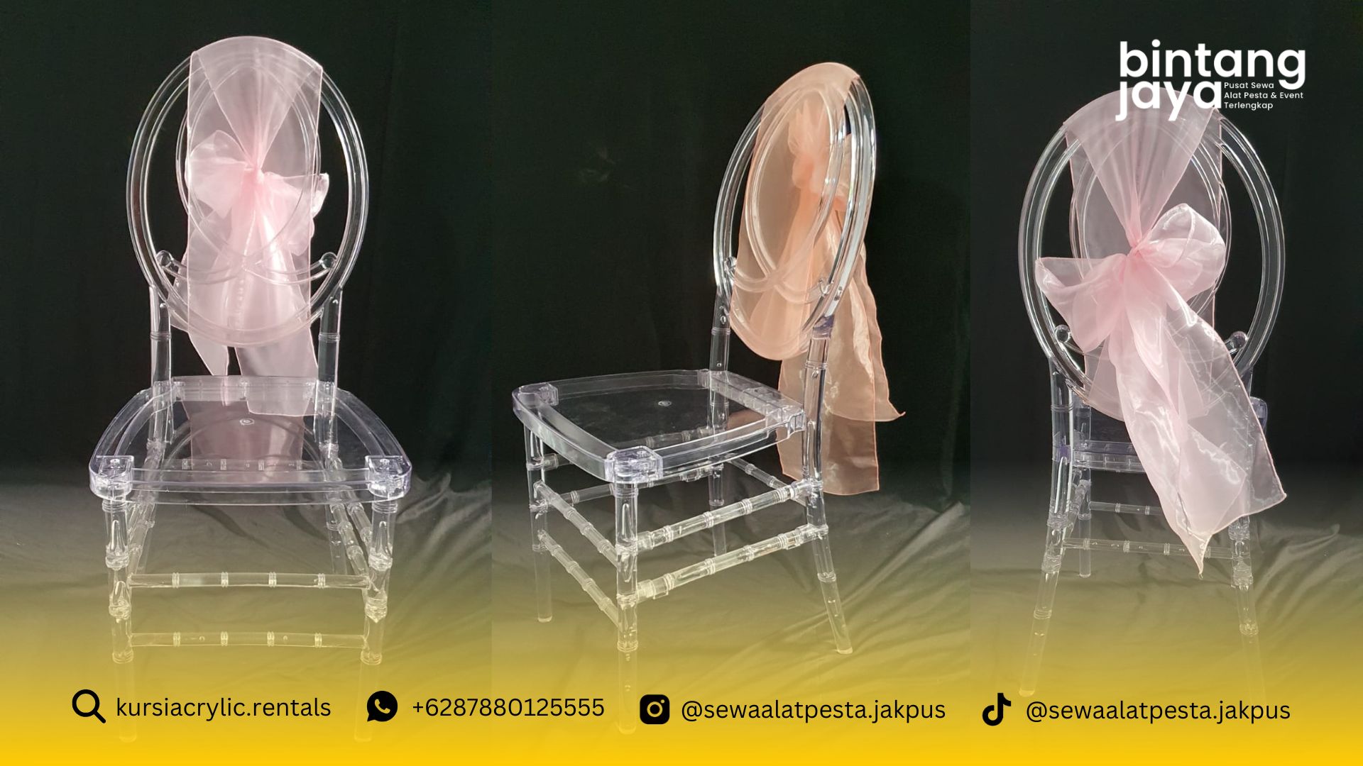 Sewa Kursi Olivia Acrylic Kwitang Senen Jakarta Pusat
