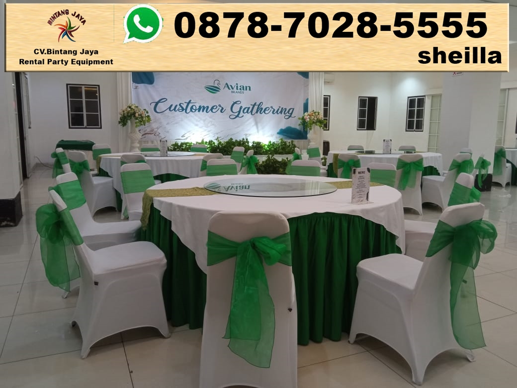 Sewa meja bundar diameter 160 cm sewa murah Jakarta