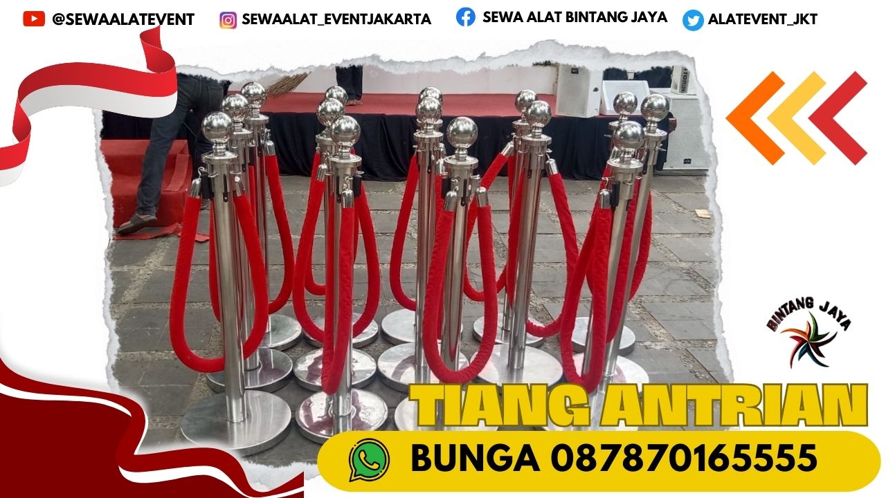 SEWA TIANG ANTRIAN STOCK BANYAK BOGOR SIAP KIRIM FREE ONGKIR