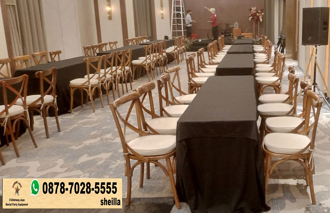 Jasa sewa kursi crossback kursi kayu unik Karawaci Tangerang