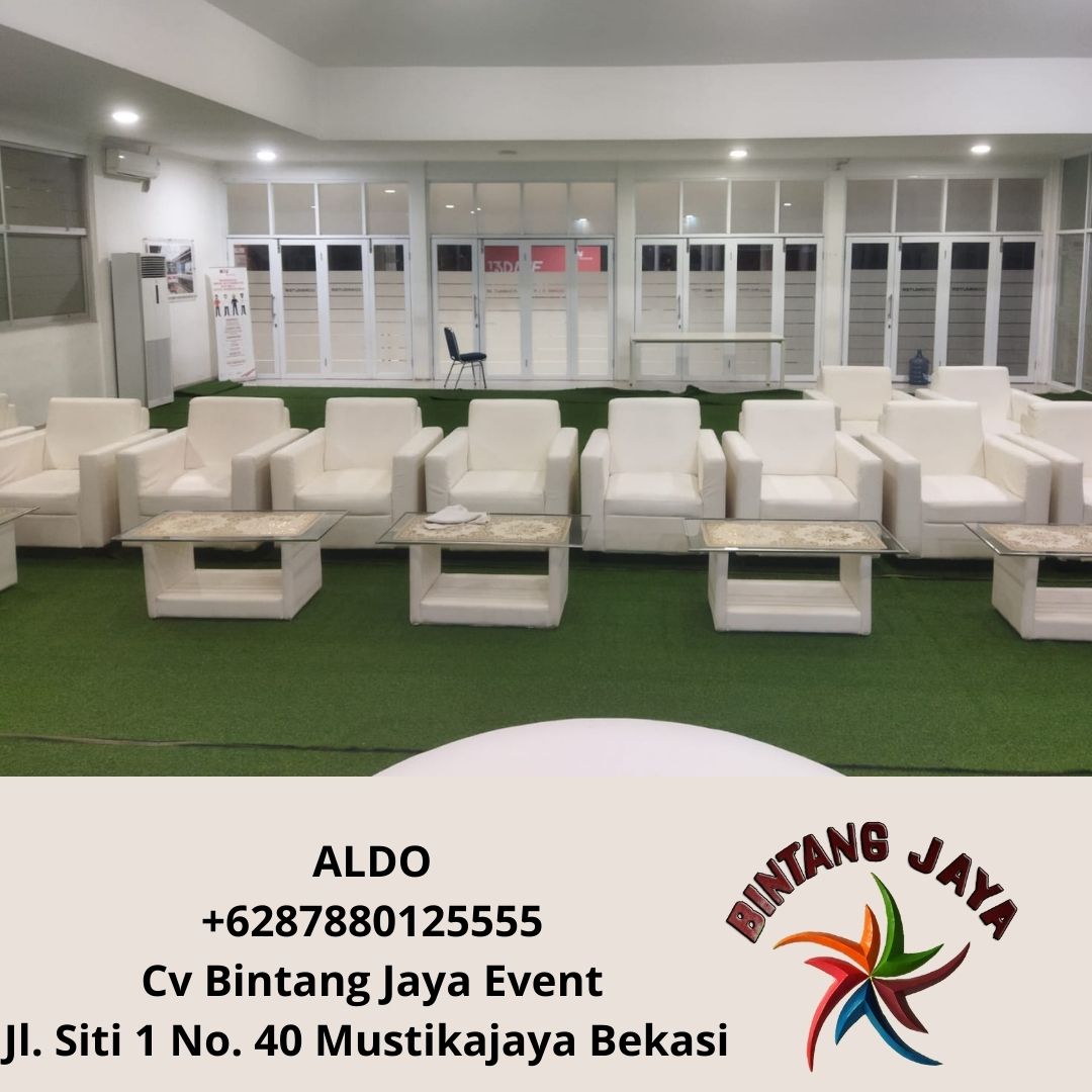 Sewa Kursi Sofa Cover putih Minimalis Berkualitas Periuk Tangerang