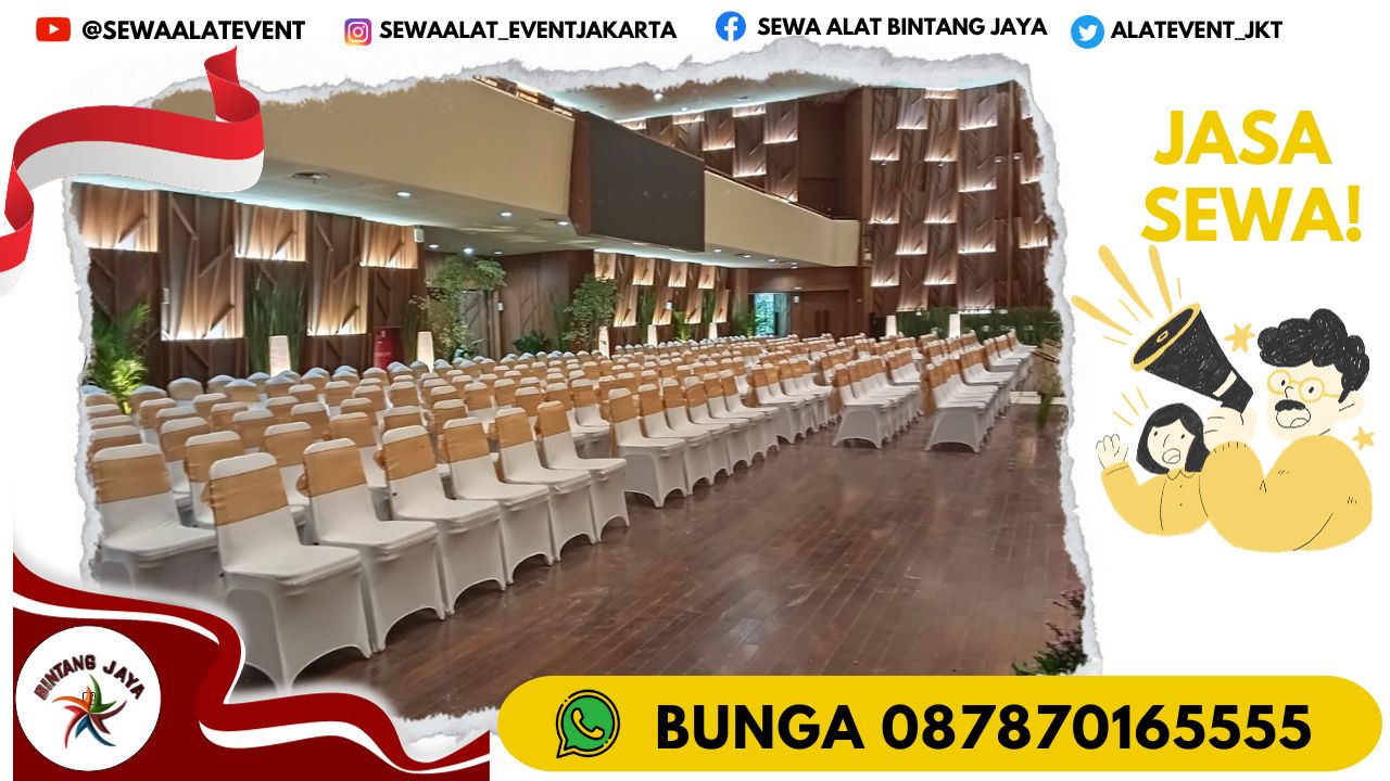 SEWA KURSI FUTURA COVER PUTIH PITA GOLD JAKARTA PUSAT 2024