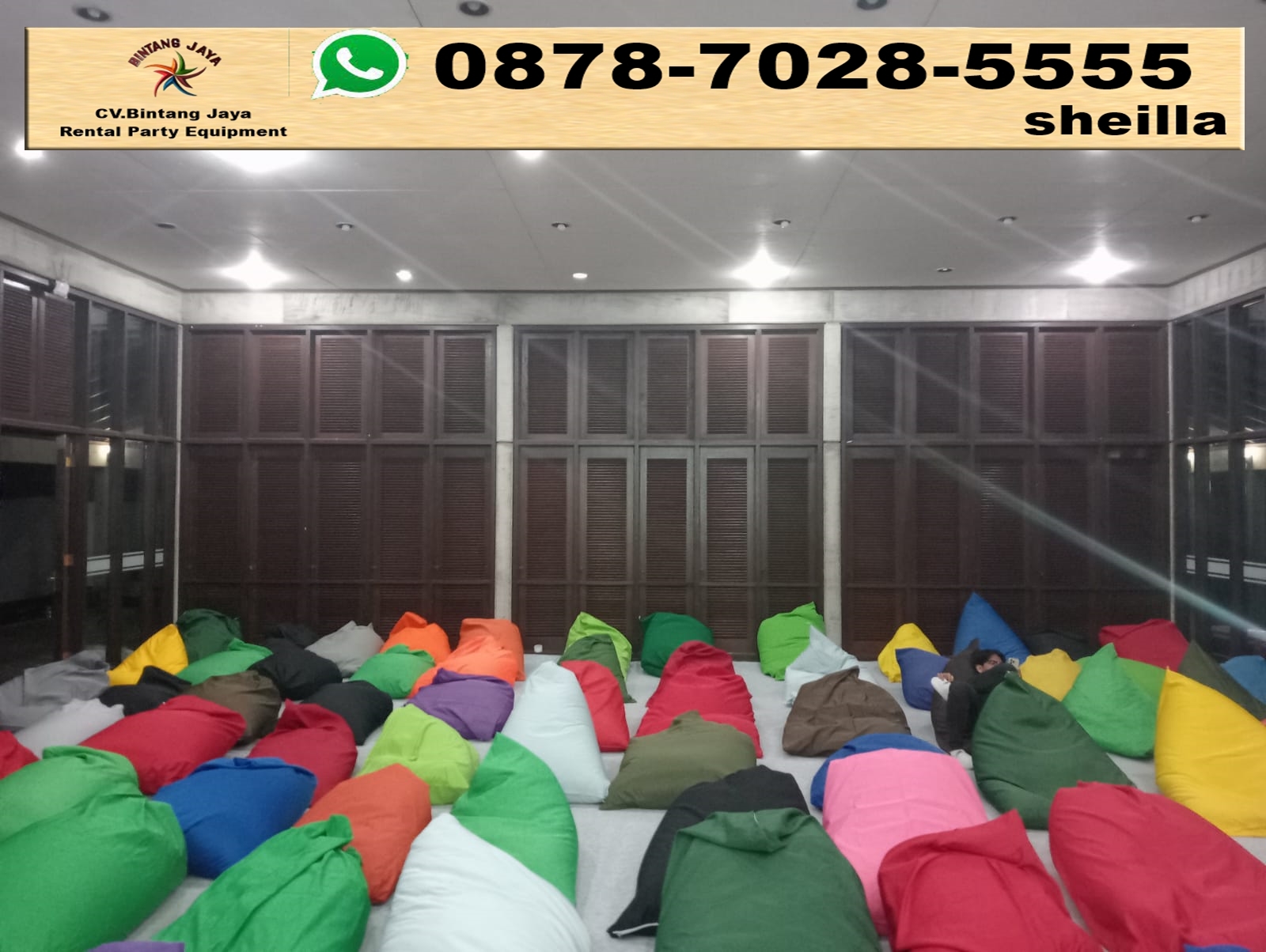 Sewa bantal bean bag gratis ongkir Jakarta Pusat