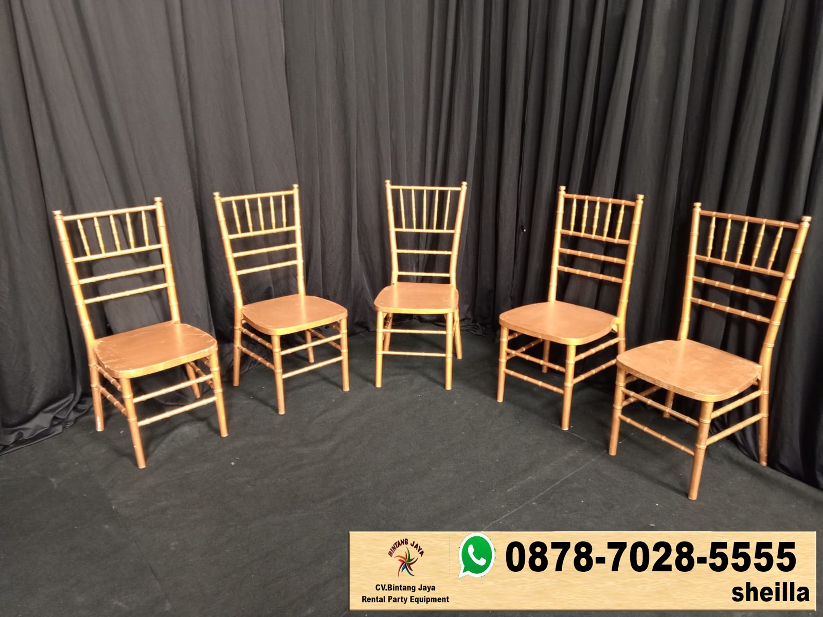 Jasa layanan sewa kursi tiffany kayu Tambun Bekasi