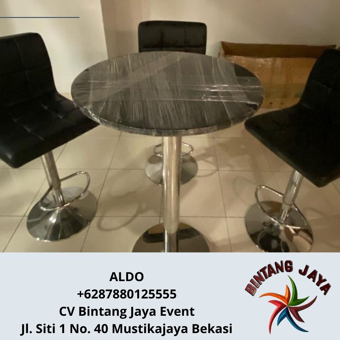 Sewa Kursi Dan Meja Barstooll senderan hitam Bekasi