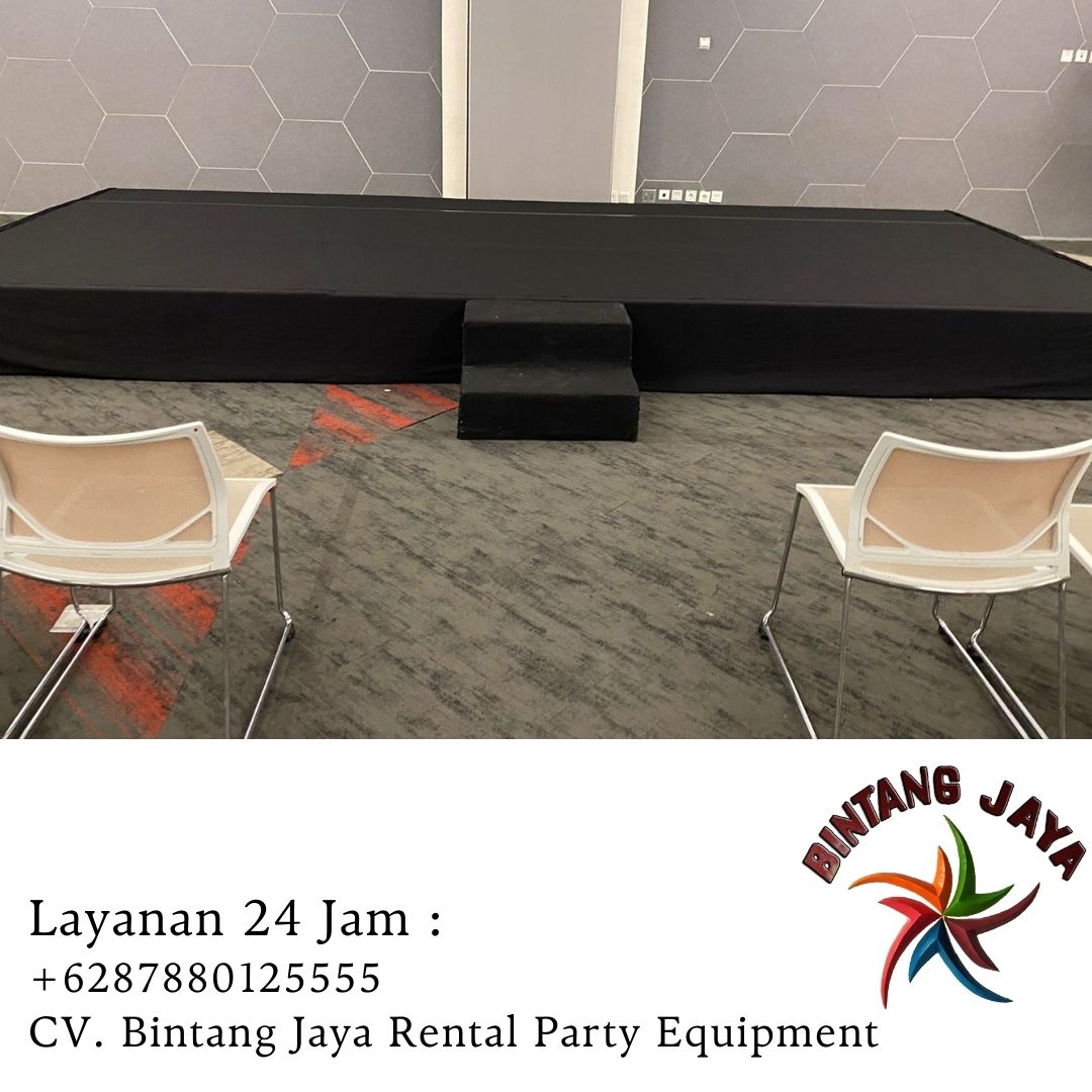 Sewa Panggung Portable 2,5x6m T40cm Karpet Hitam Jakarta