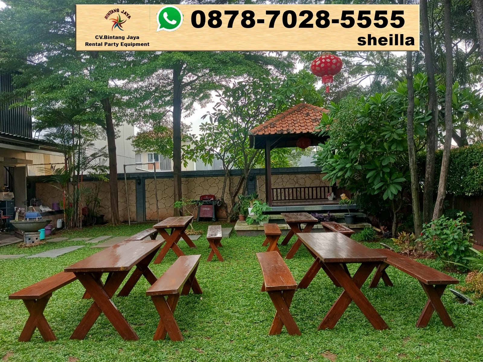 Sewa meja taman silang terdekat dan murah Bekasi