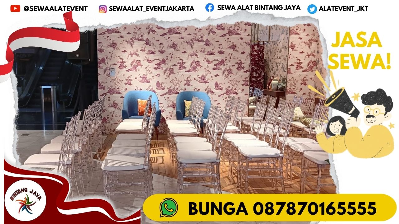 JASA SEWA KURSI TIFFANY ACRYLIC SIAP KIRIM AREA CIBUBUR FREE ONGKIR