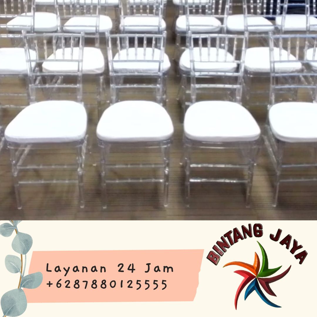 Sewa Kursi Tiffani Acrylic Bening Event Pernikahan Jakarta