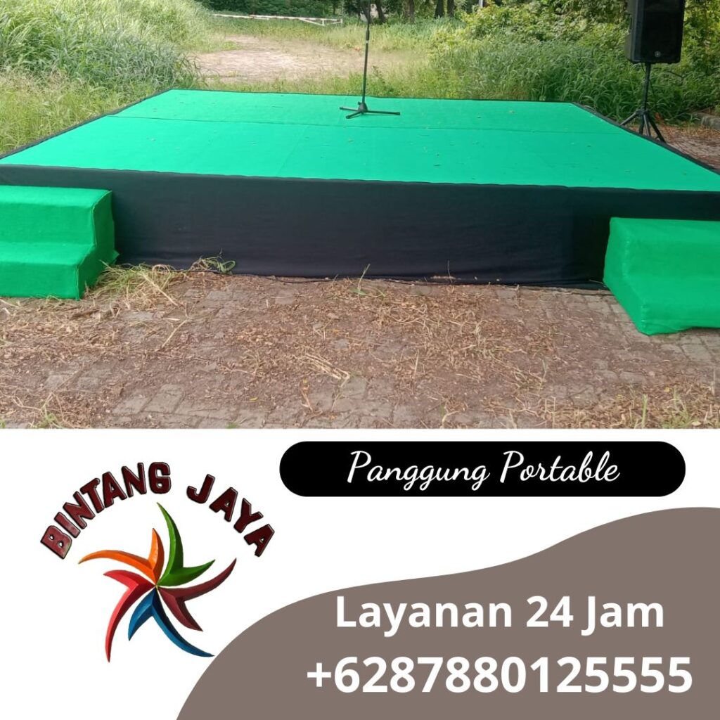 Sewa Panggung Portable Cover Hijau Elegan Jakarta