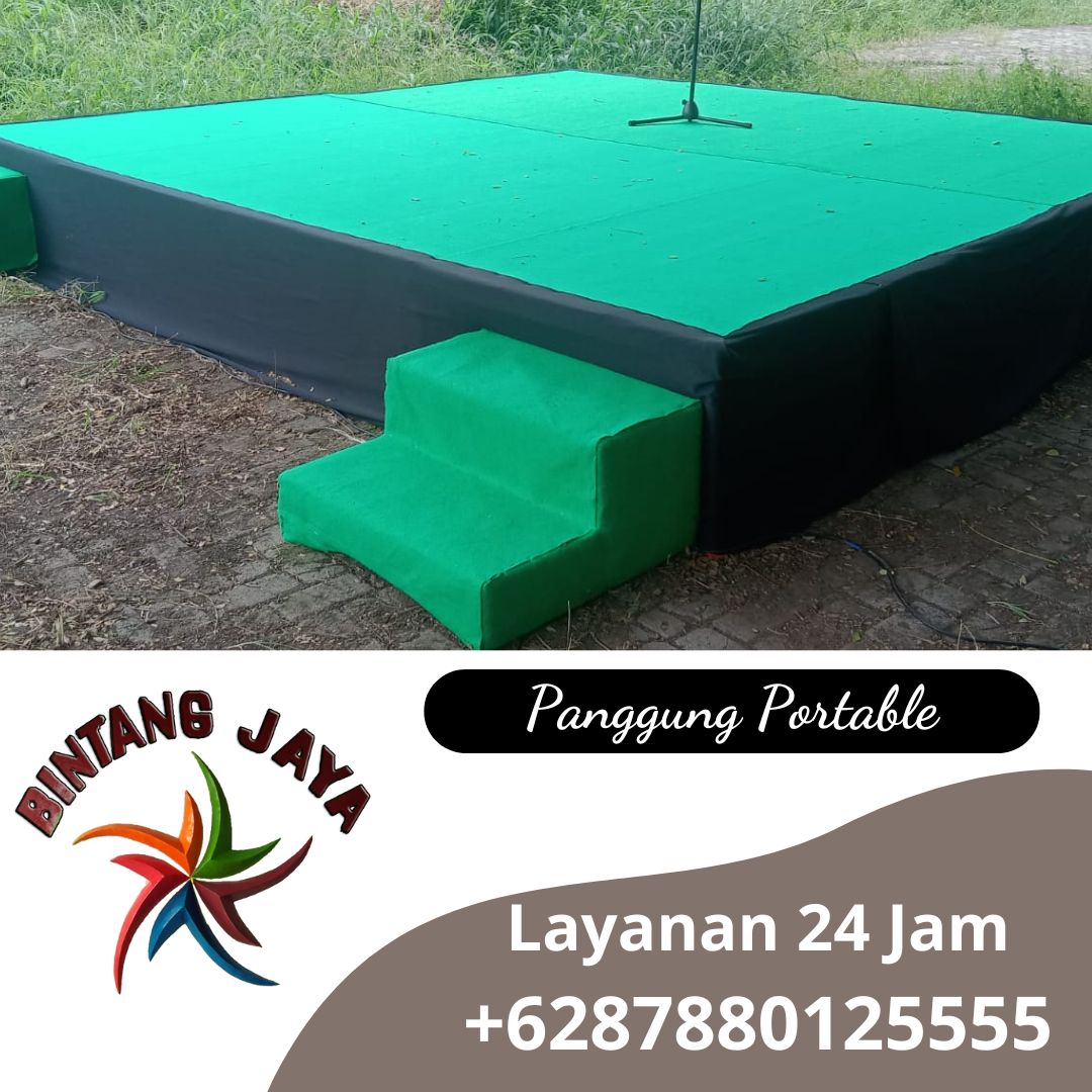 Sewa Panggung Portable Cover Hijau Elegan Jakarta