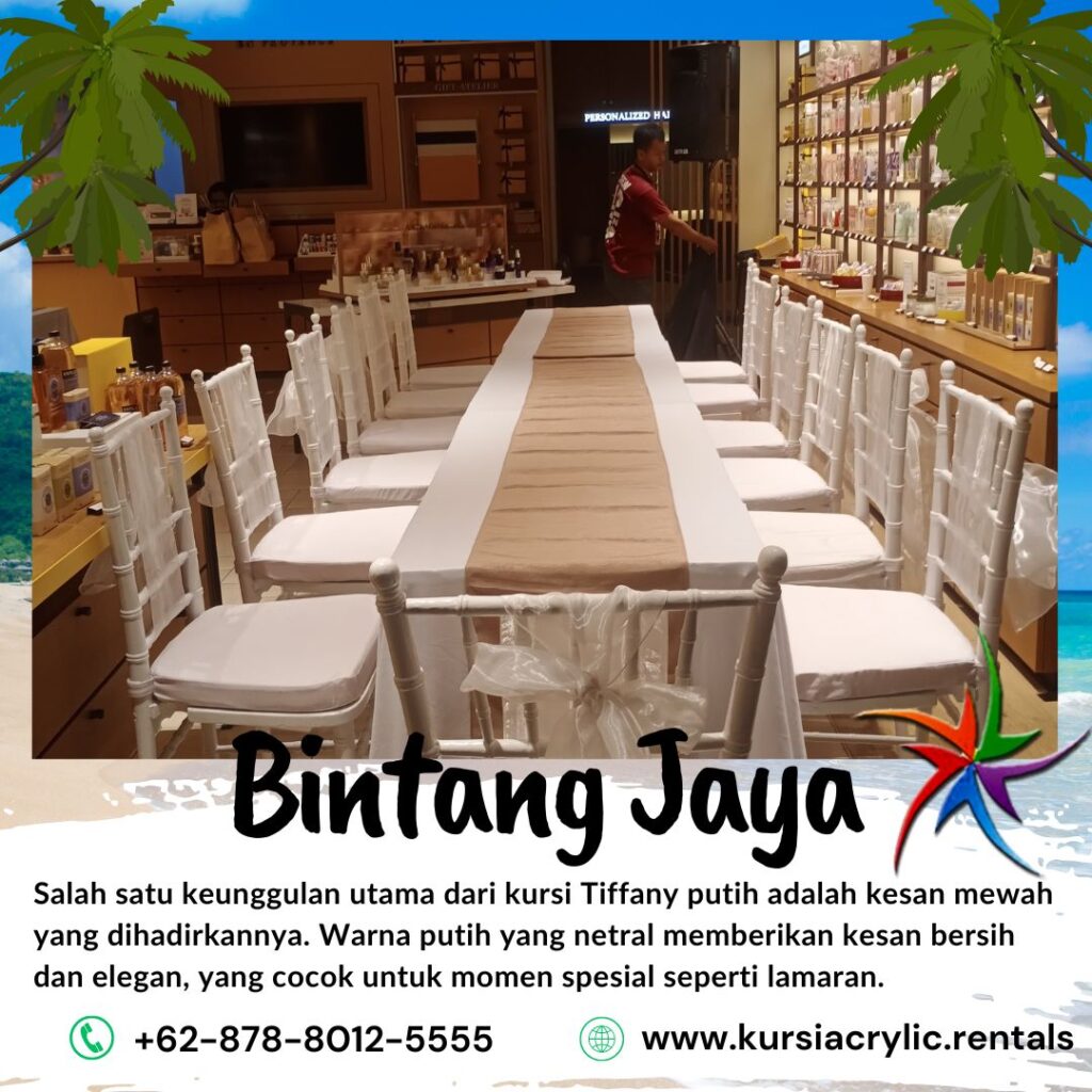 Disewakan Kursi Tiffany Putih Polos Netral Elegan Event Lamaran Area Bekasi Kota