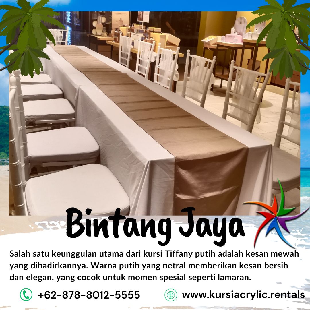 Disewakan Kursi Tiffany Putih Polos Netral Elegan Event Lamaran Area Bekasi Kota