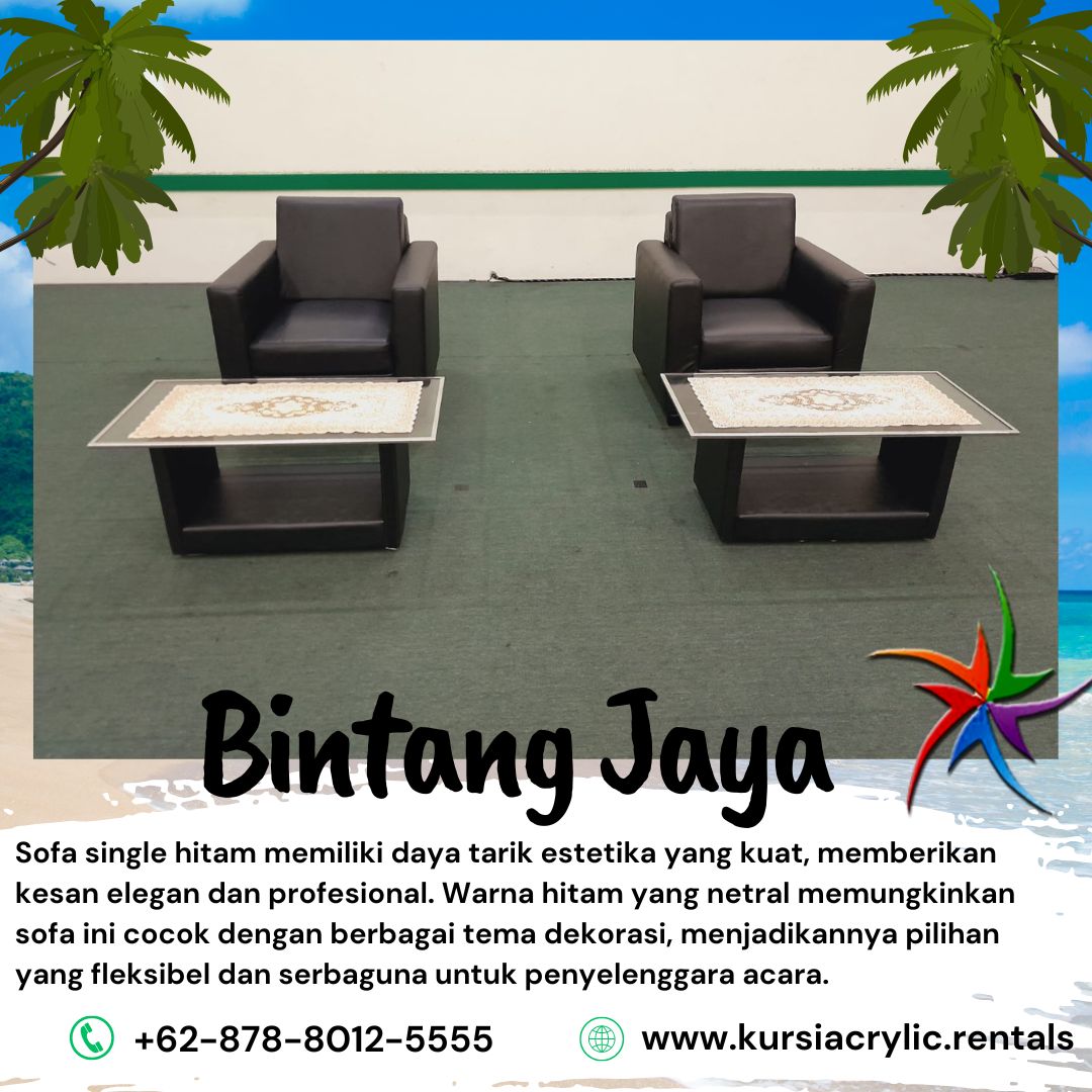 Menyewakan Kursi Type Sofa Single Hitam Area Bekasi Kota