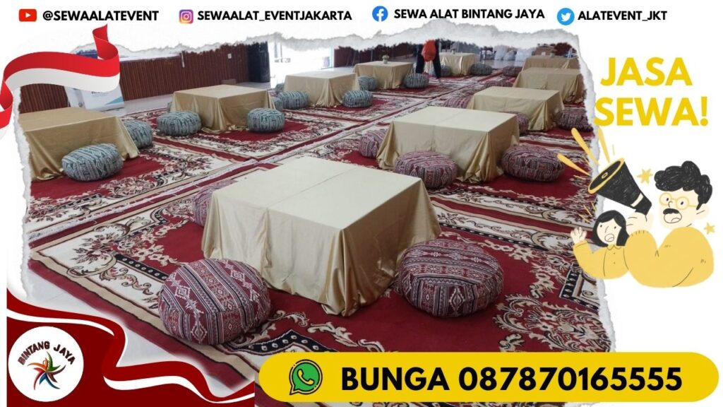 SEWA MEJA LESEHAN SIAP KIRIM SKALA BESAR MATRAMAN JAKARTA 