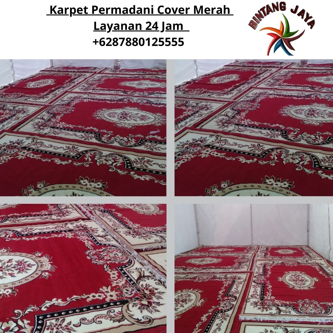 Sewa Karpet Permadani Cover Merah Mewah Area Depok