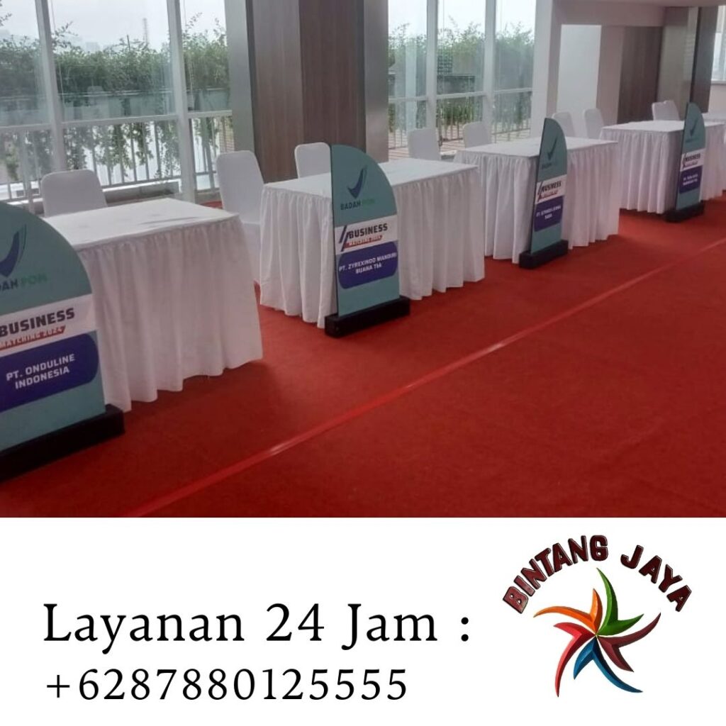 Sewa Meja Kotak Cover Putih Bersih Area Jakarta Pusat