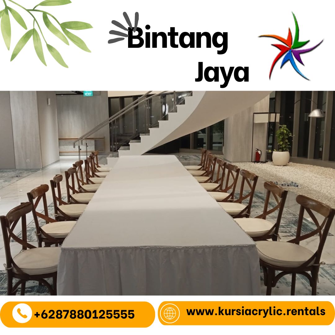 Rental Kursi Silang Kayu Lengkap Busa Empuk Jakarta