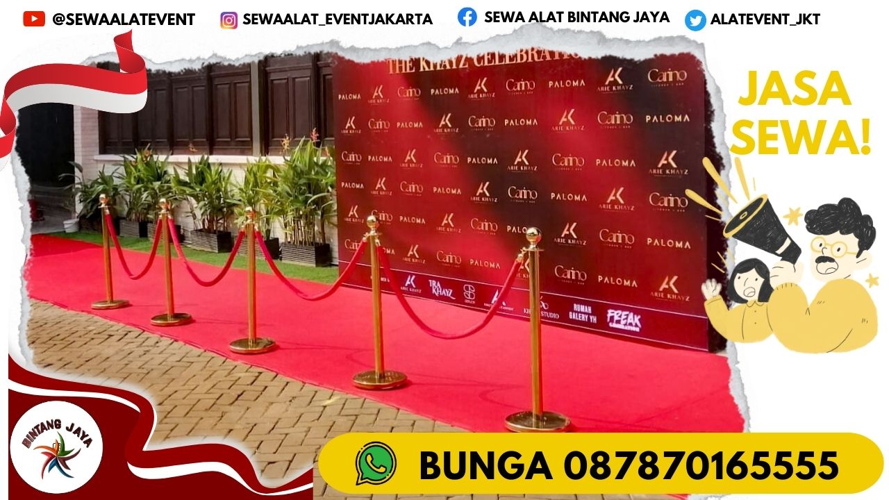 SEWA TIANG ANTRIAN SABUK TARIK MERAH JAKARTA