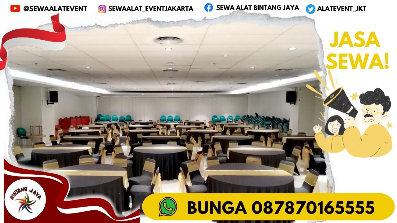 SEWA MEJA KURSI COVER HITAM EVENT JAKARTA