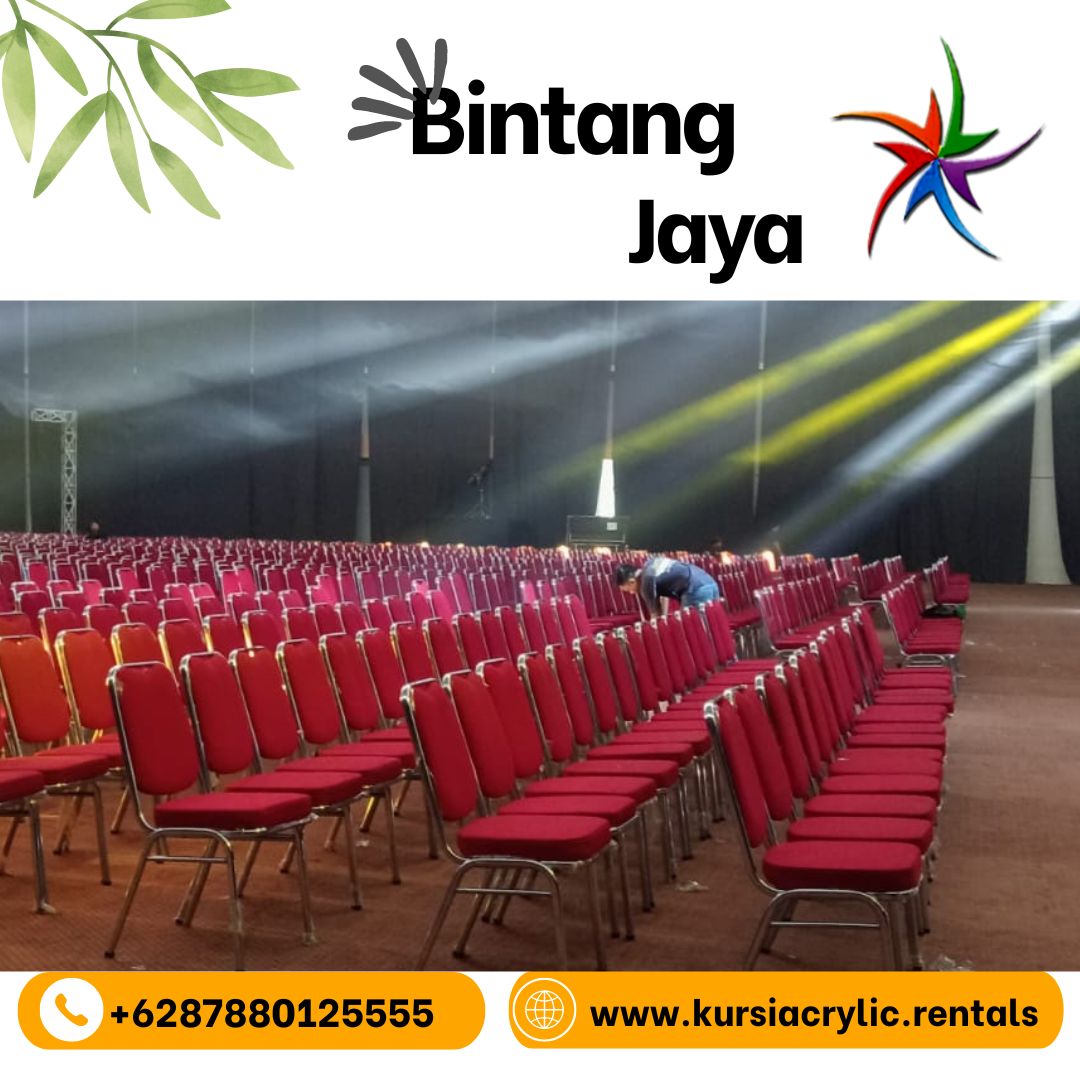 Sewa Kursi Susun Polos Merah Depok