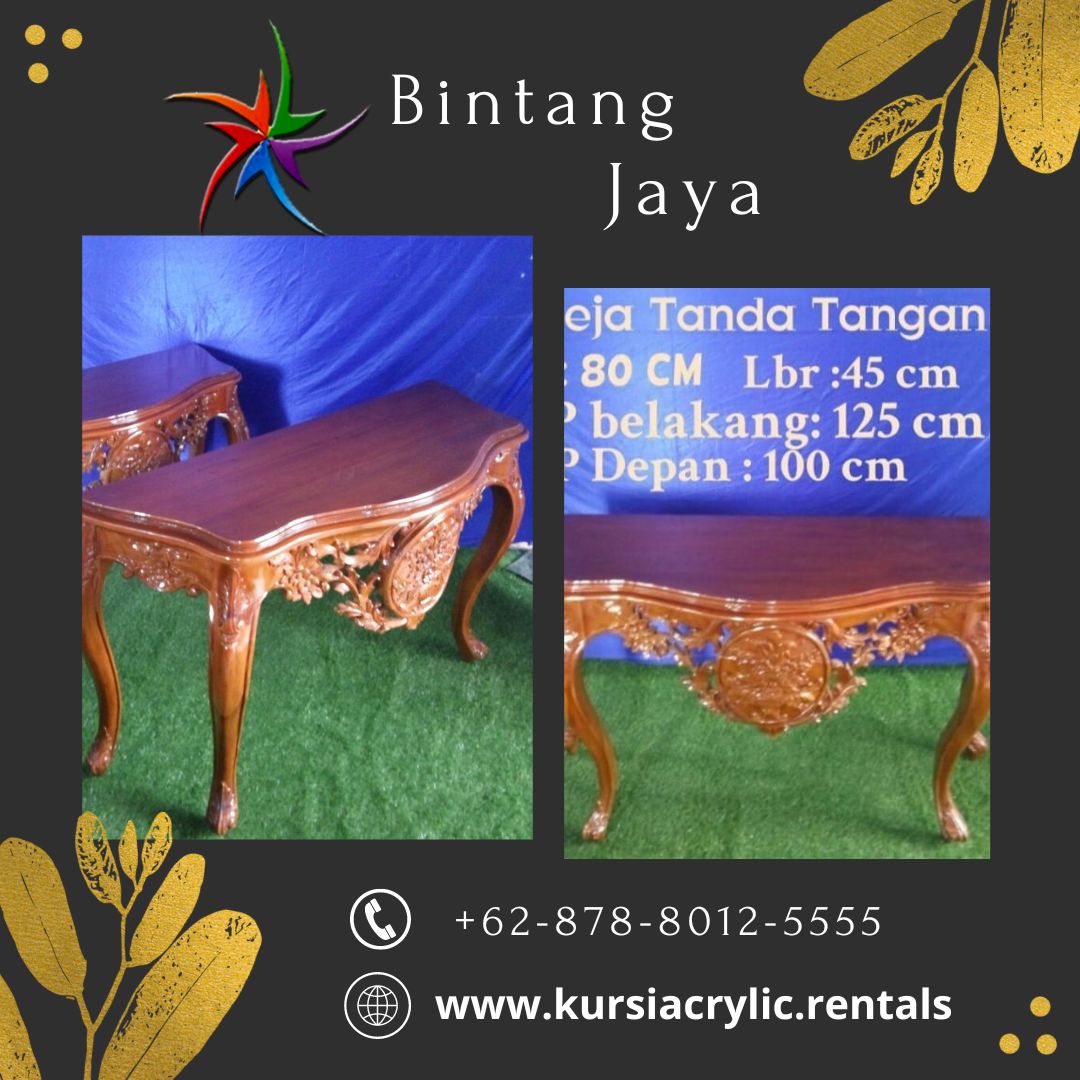 Sewa Meja Konsul Berukir Kayu Jati Depok