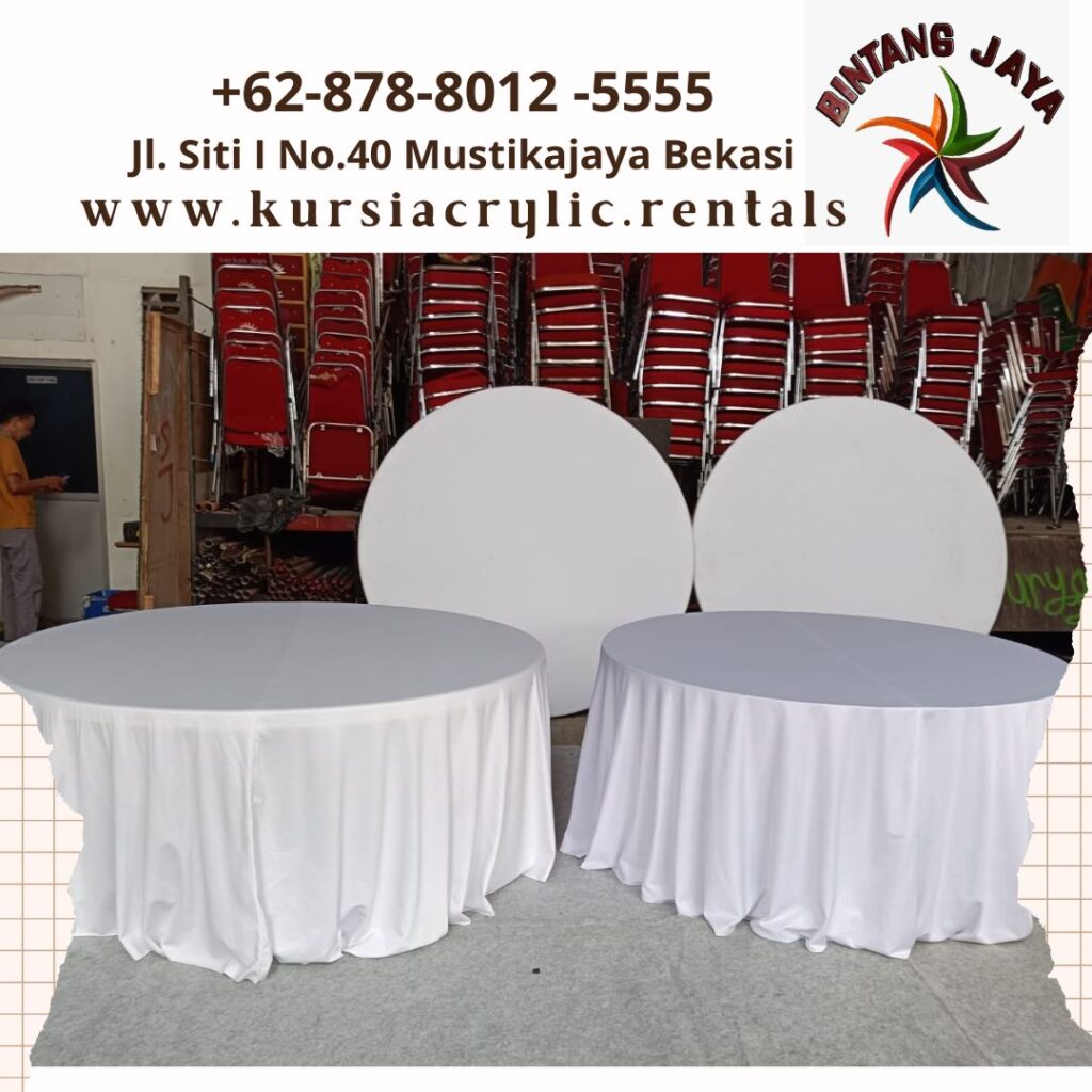 Rental Round Table Krisbow Putih Diameter 160cm Jakarta
