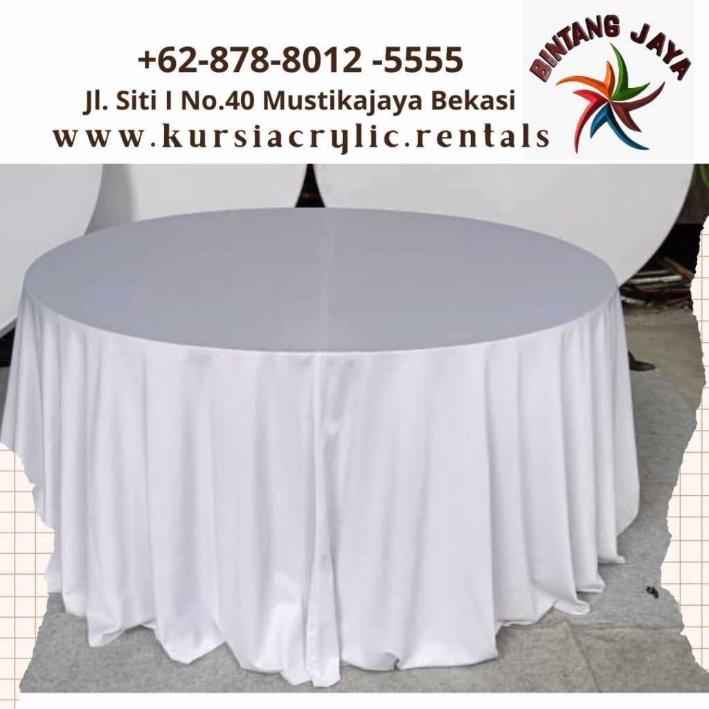 Rental Round Table Krisbow Putih Diameter 160cm Jakarta