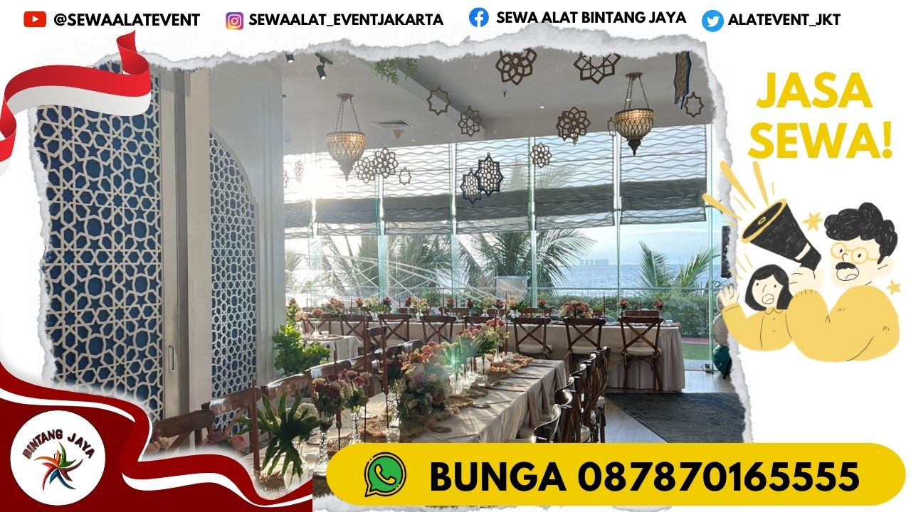 RENTAL CROSSBACK CHAIRS SET ROUND TABLE JAKARTA