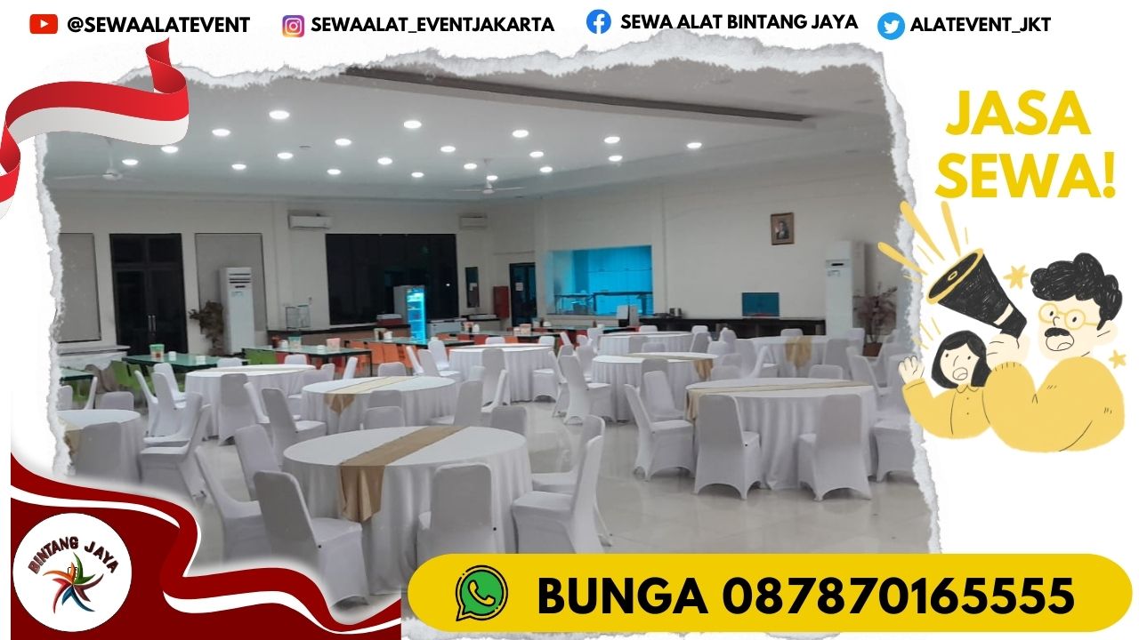 SEWA MEJA BUNDAR BERAGAM PILIHAN UKURAN DIAMETER JAKARTA