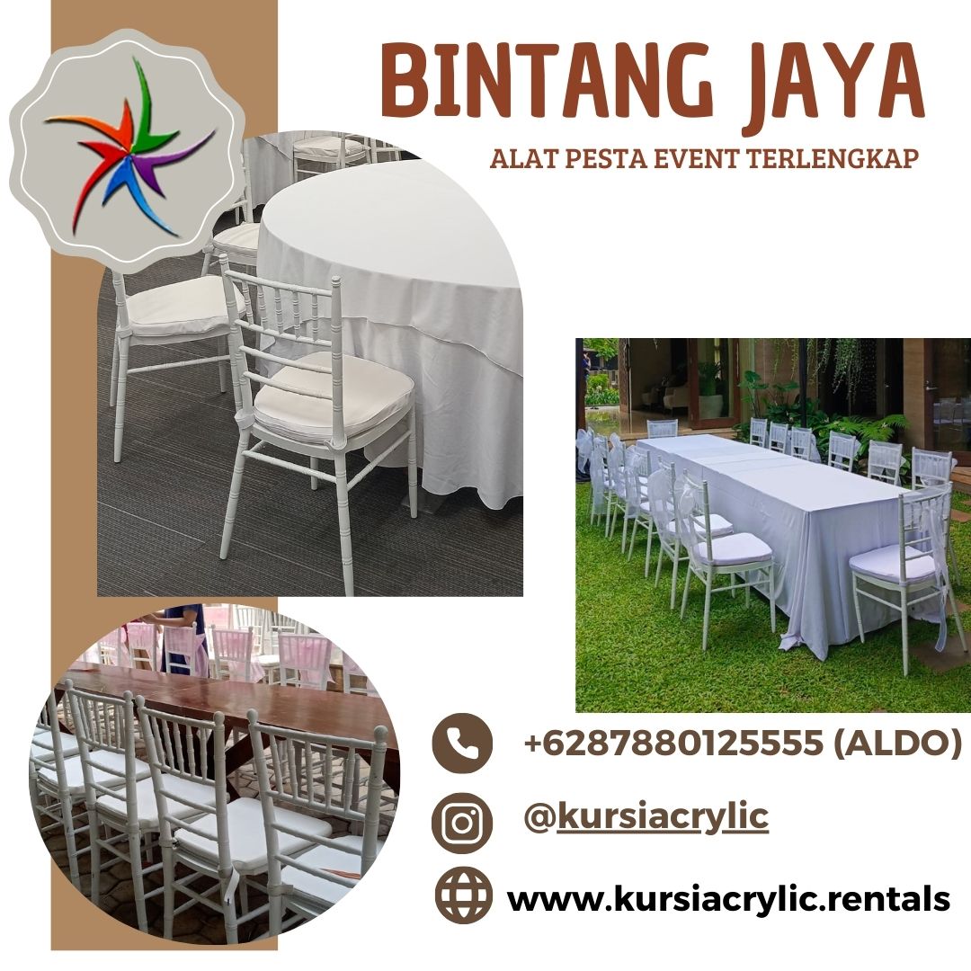 Rental Kursi Kayu Model Tiffany Putih Terdekat Area Jakarta