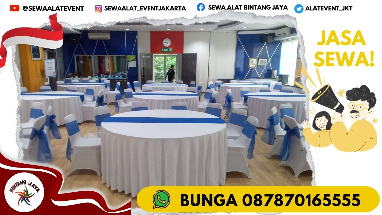 PUSAT SEWA MEJA JUMBO TYPE BUNDAR DIAMETER 220CM JAKARTA