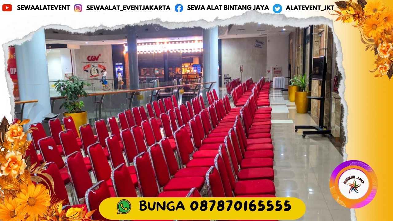 RENTAL KURSI TYPE STANDAR MODEL FUTURA SATINLESS BUSA MERAH JAKARTA