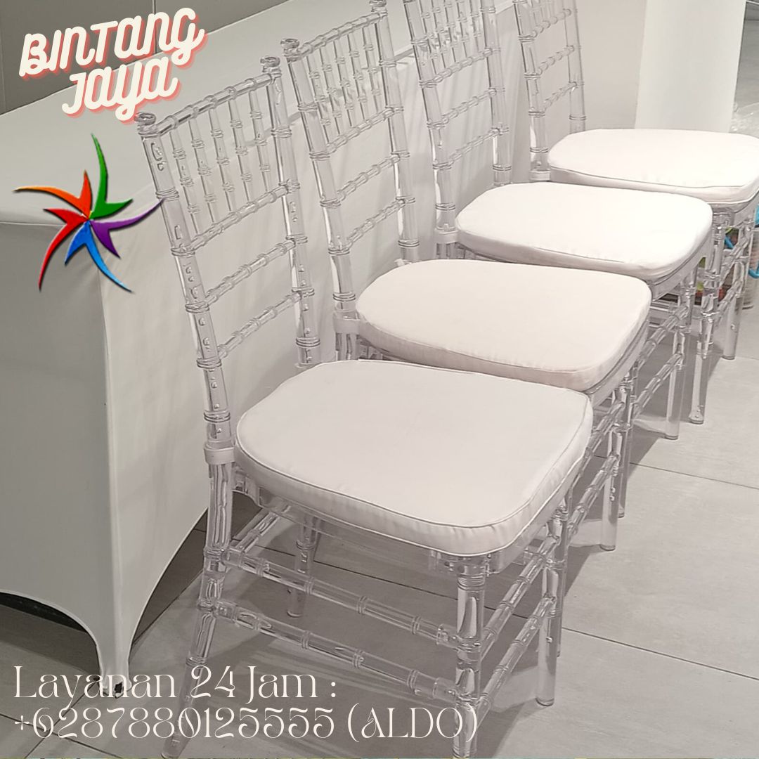 Sewa Kursi Model Acrylic Bening Type Tiffany Jakarta Sewa Kursi Model Acrylic Bening Type Tiffany Jakarta