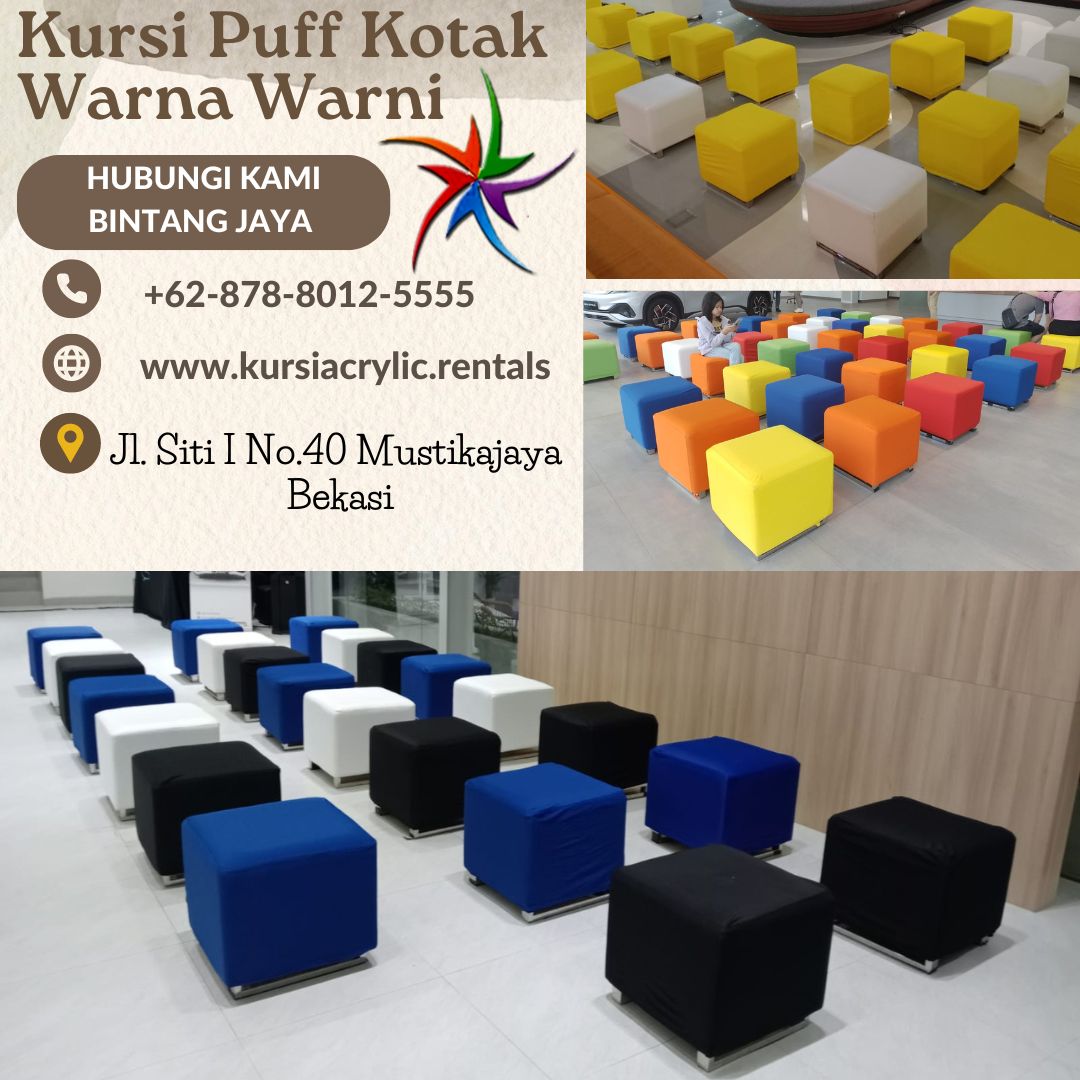 Sewa Kursi Type Puff Kotak Warna-warni area Terdekat Jakarta
