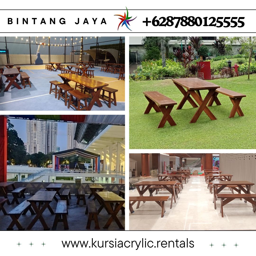 Sewa Meja Kursi Taman Kayu Area Terdekat Jakarta