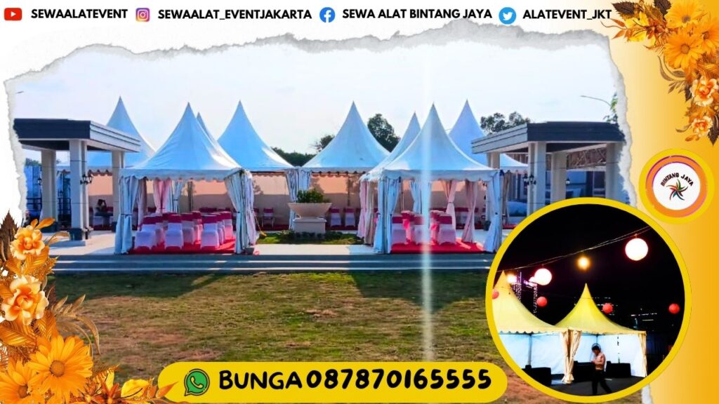 SEWA KURSI FUTURA DAN TENDA KERUCUT EVENT GRANDWISATA BEKASI