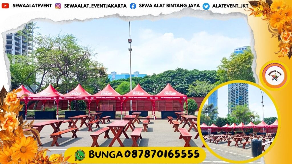 JASA SEWA MEJA DAN KURSI TAMAN KAYU EVENT CILANDAK SPORT JAKSEL