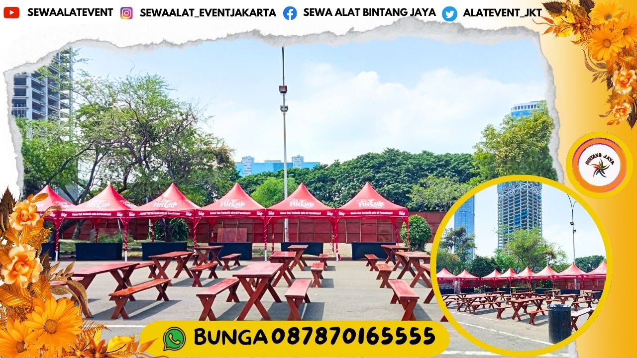 JASA SEWA MEJA DAN KURSI TAMAN KAYU EVENT CILANDAK SPORT JAKSEL