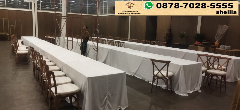 Sewa Cross Back Chairs Dan Meja Panjang Event Agave Hall Jakarta