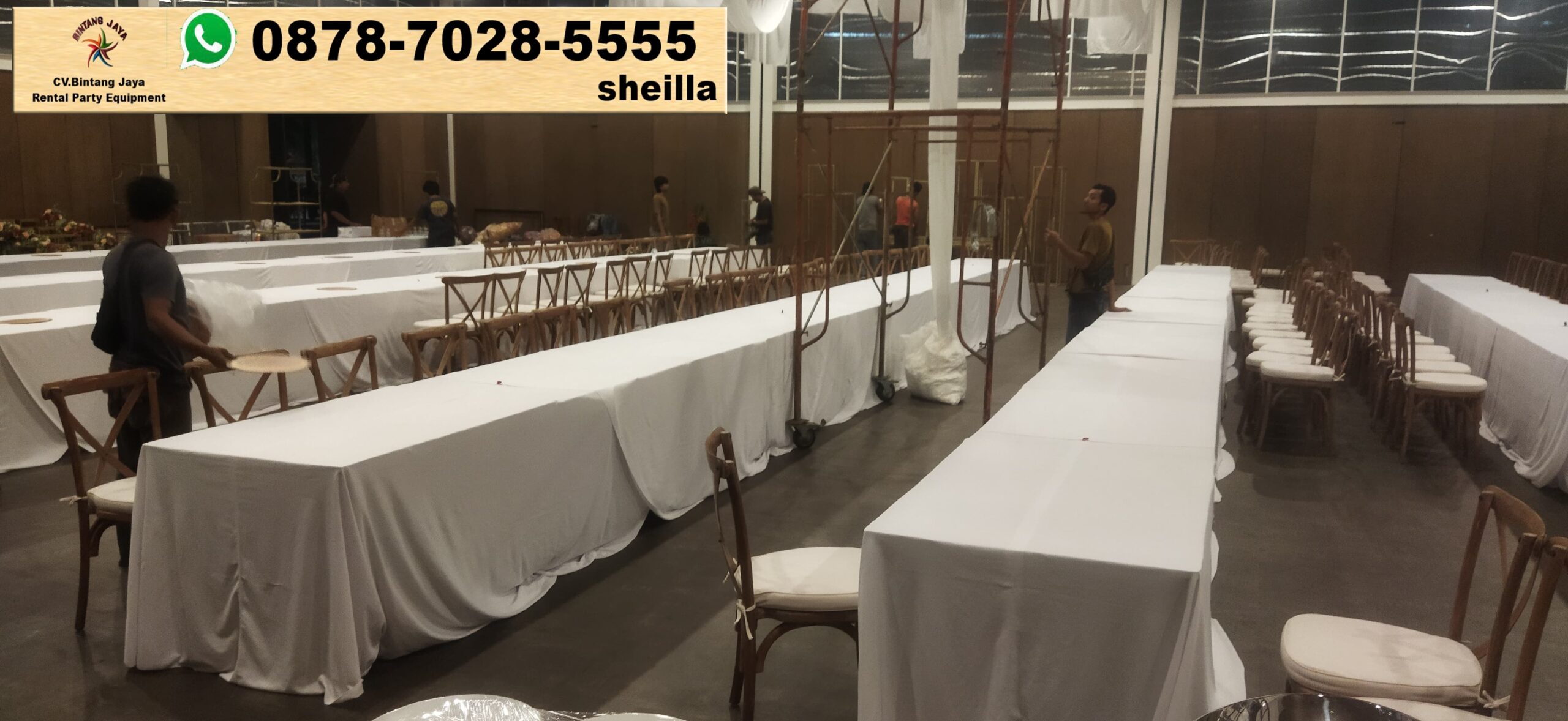 Sewa Cross Back Chairs Dan Meja Panjang Event Agave Hall Jakarta