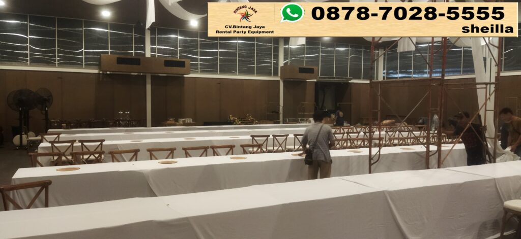 Sewa Cross Back Chairs Dan Meja Panjang Event Agave Hall Jakarta