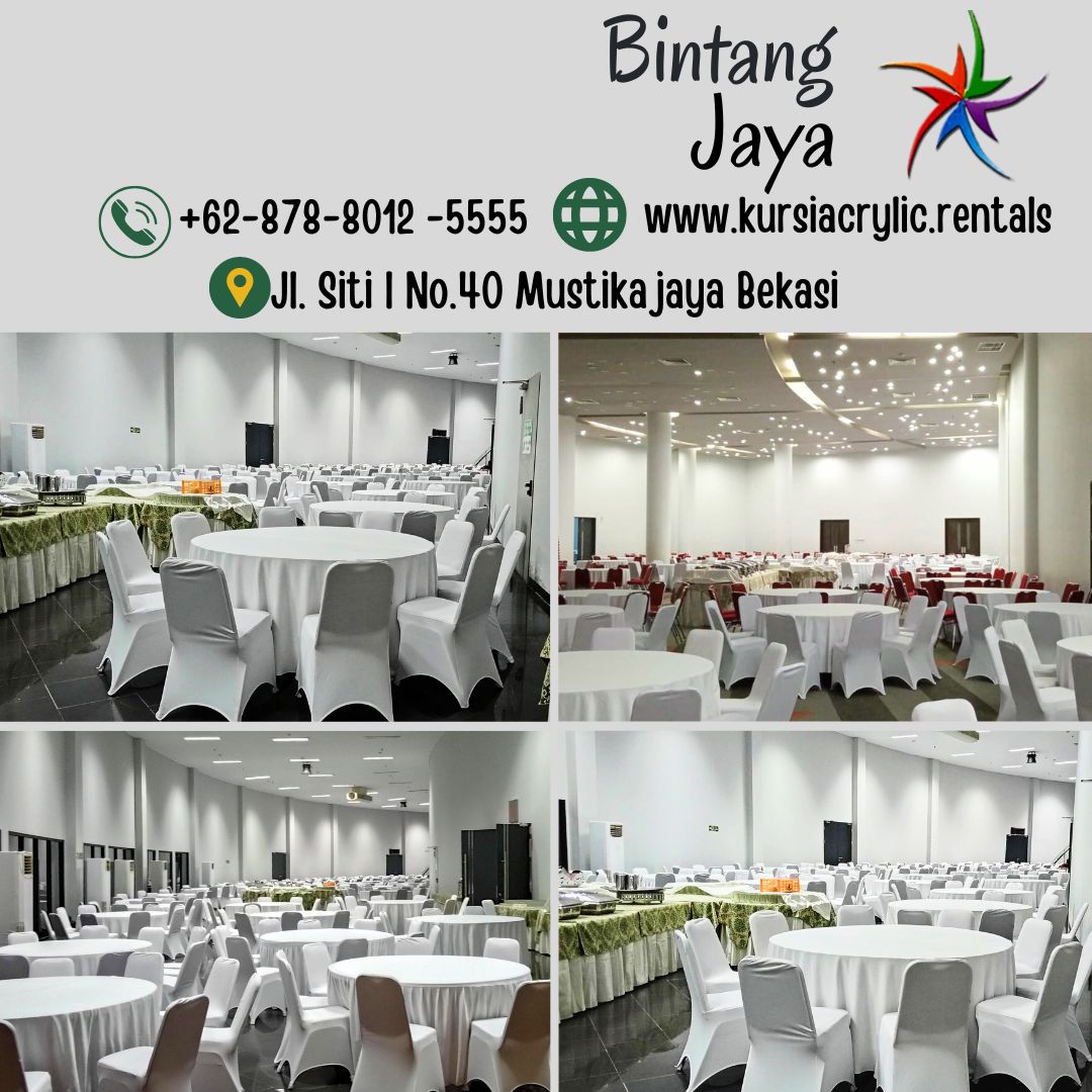 Sewa Meja Bundar Cover Tebar Putih D120cm Area Terdekat Bogor