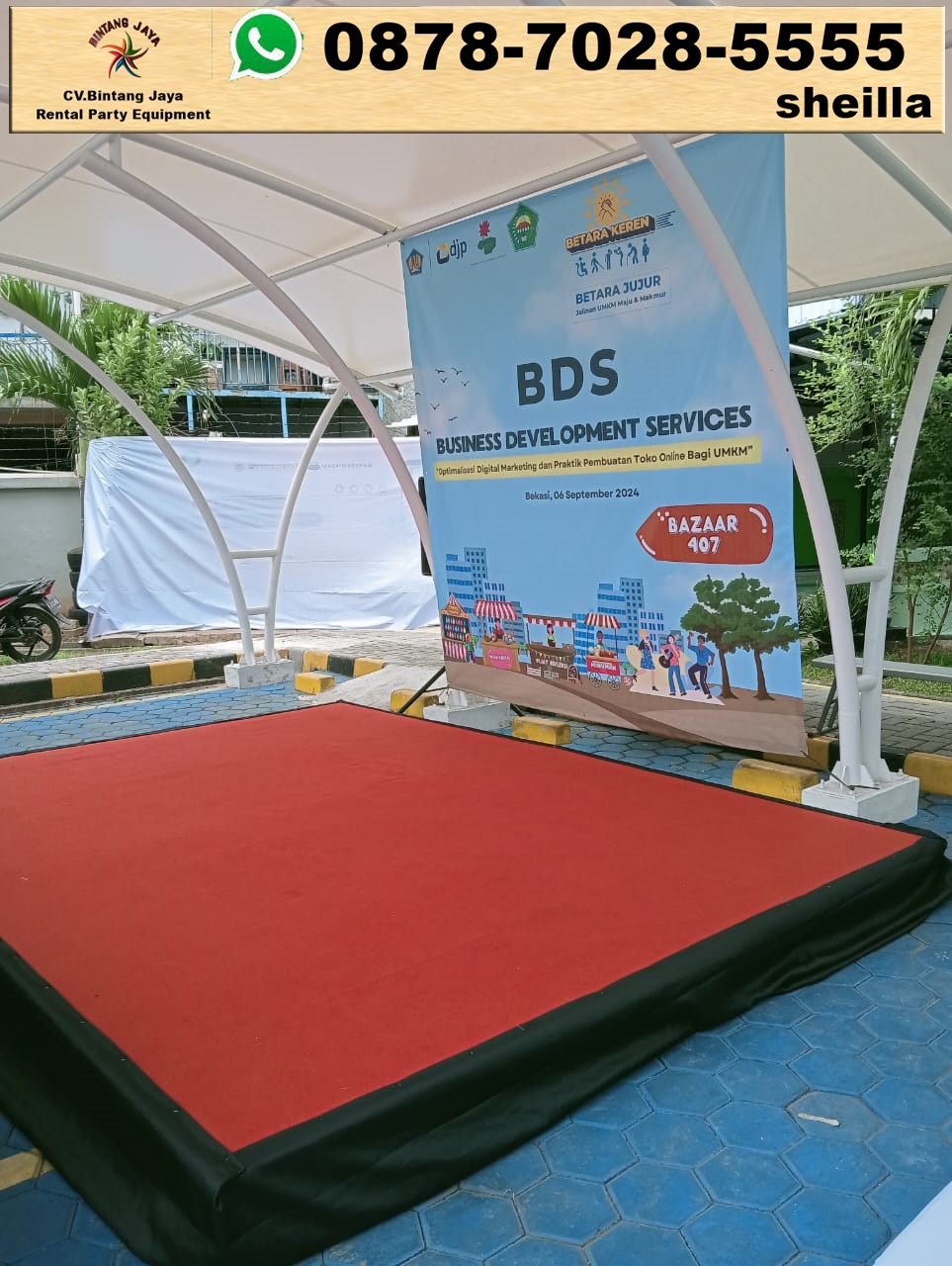 Sewa Panggung Pendek Dan Flooring Sarnafil Area Jakarta