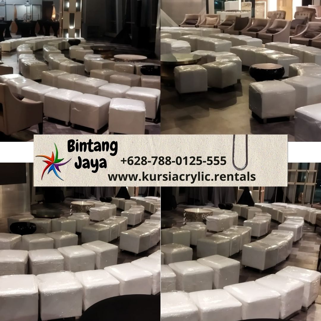 Jasa Sewa Puff Kursi Kotak Single Putih Area Jakarta