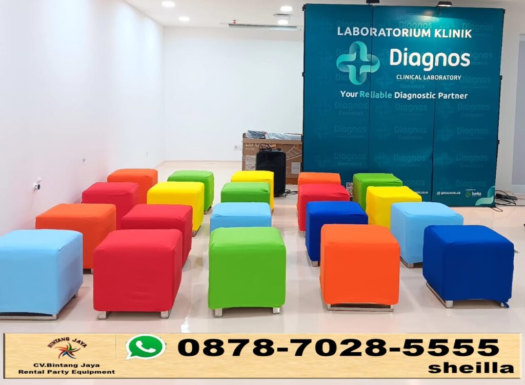 Rental Sewa Puff Cover Warna Warni Type Minimalis Kotak area Bogor