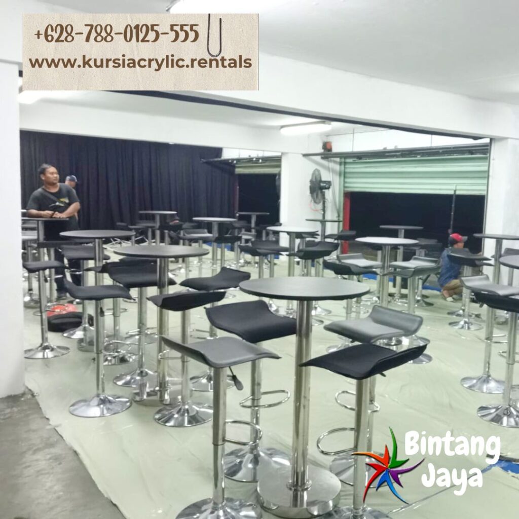 Sewa Barstool Kursi Dan Meja Bar Cover Hitam Area Jakarta
