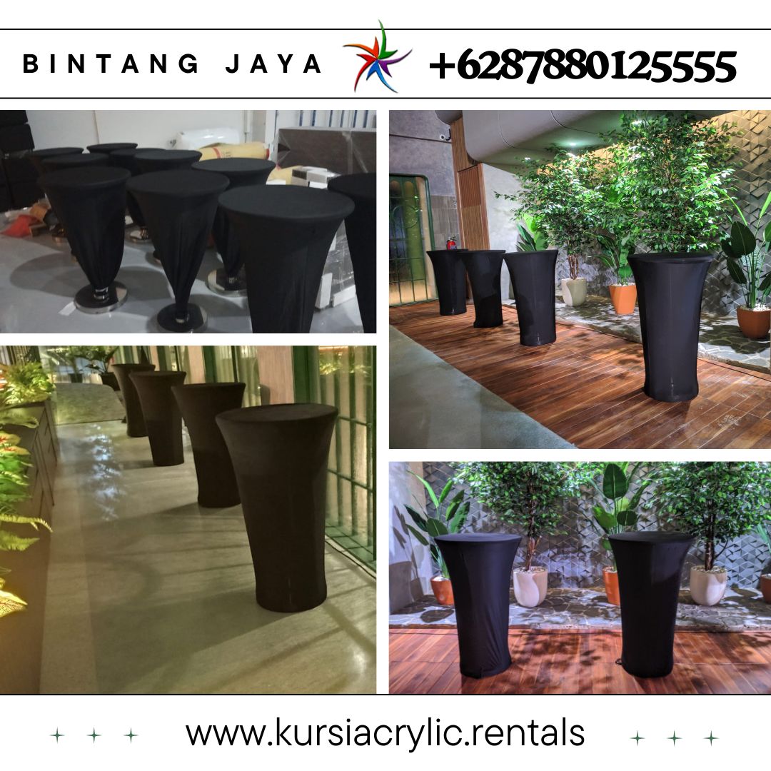 Sewa Meja Bar Cover Ketat Hitam Area Jakarta