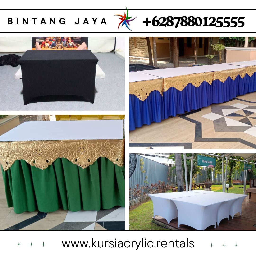 Sewa Meja Kotak Beragam Warna Cover Area Jakarta